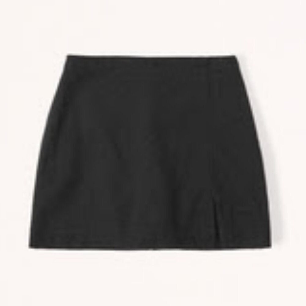 Abercrombie & Fitch Linen-Blend Slit Mini Skort